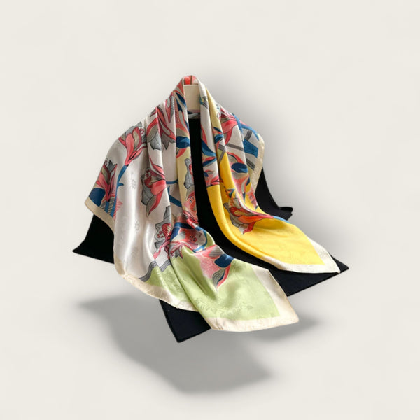 Carré de Soie Verger Printanier