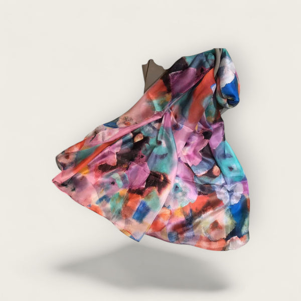 Echarpe en soie Brume Fleurie