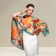 Echarpe en soie Papaye Bohème